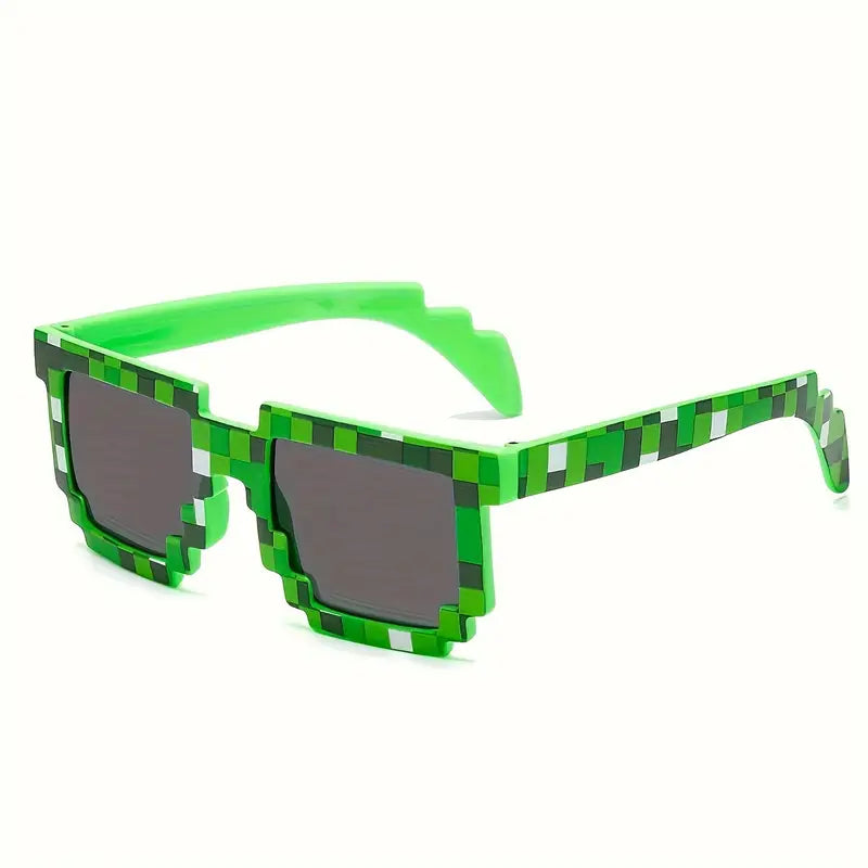 Pixel Style Fashion Glasses – Funny Creeper Goggles for Parties & Cosplay