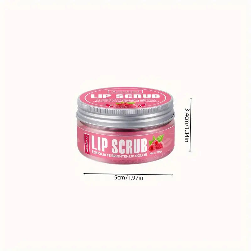 Amatoni Raspberry Lip Scrub - Exfoliate & Hydrate for Smooth, Plump Lips